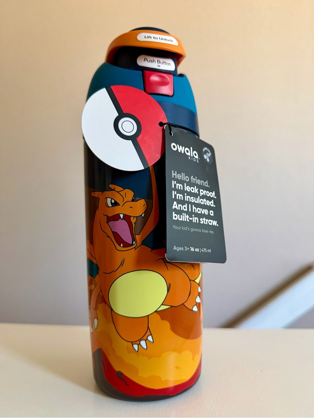 Special Edition Owala x Target Charizard FreeSip Water Bottle – Orange/Teal